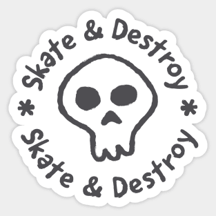 Skull Skate & Destroy Sticker